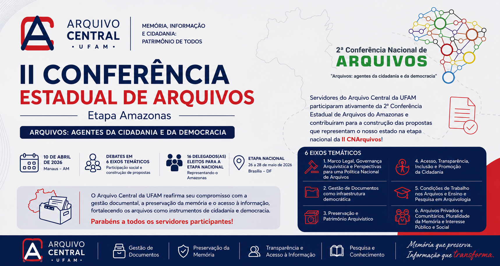 Servidores do Arquivo Central da UFAM participam da II Conferência Estadual de Arquivos do Amazonas